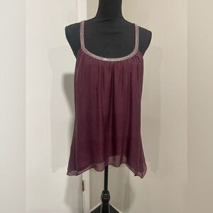 Burgundy Top 100% Silk